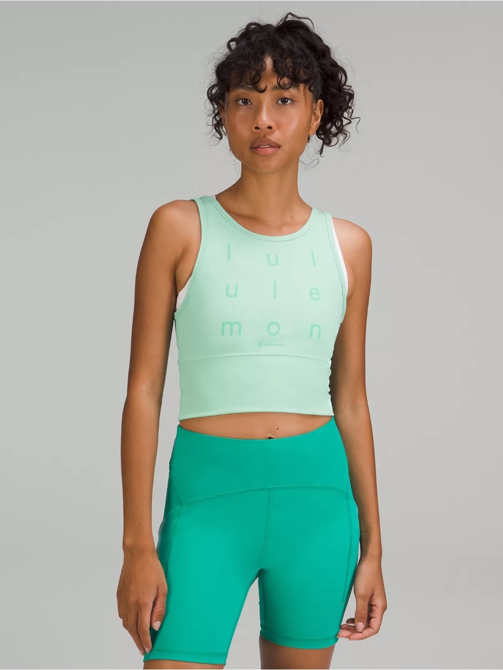 Lululemon Power Pivot Everlux Tank Top Motif In Wild Mint
